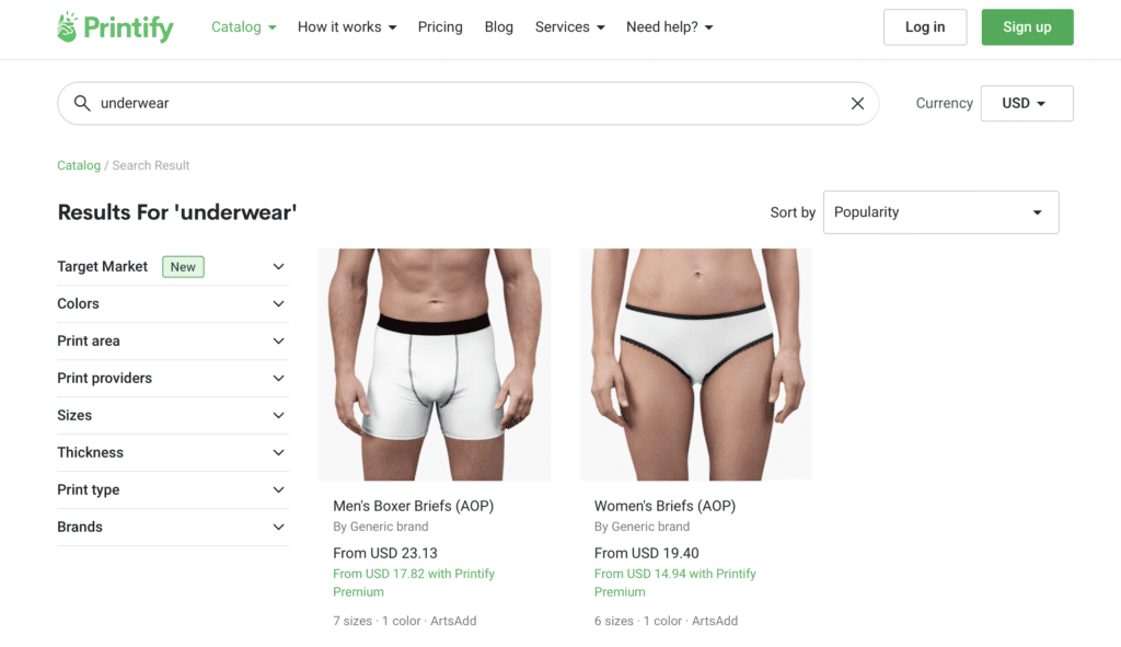 Printify Underwear